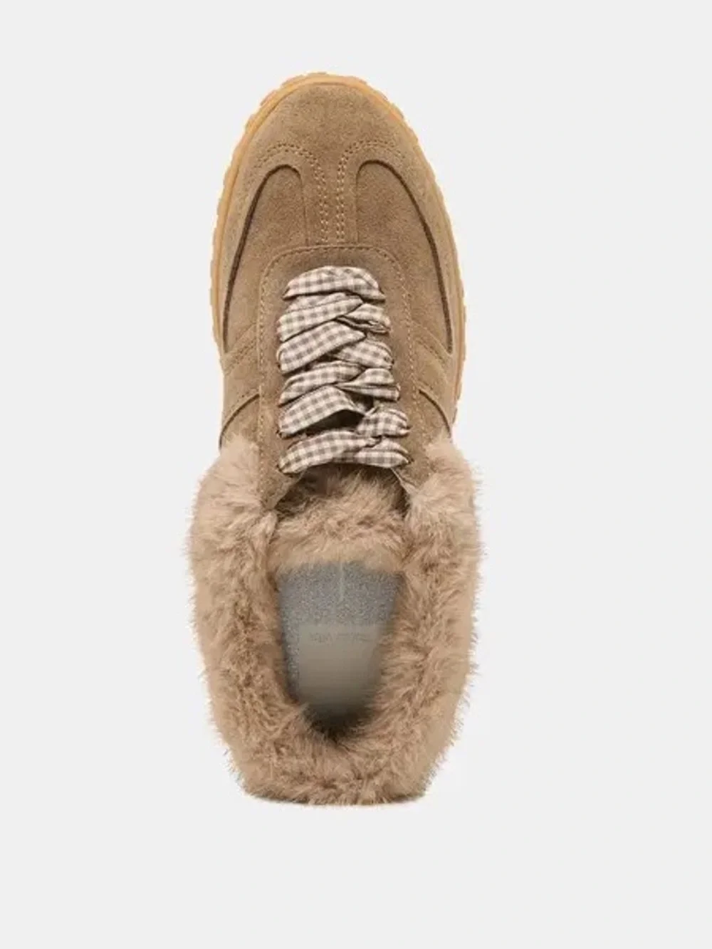 Dolce Vita Izzy Plush Suede Faux Fur Sneakers Tan Size 9 NWT